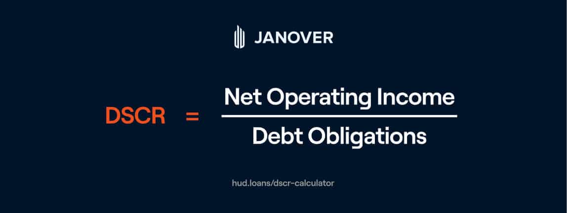 DSCR formula: net operating income divided by debt obligations